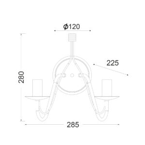 Μεταλλική Απλίκα 2XE14 ΚΑΦΕ 28,5Χ22,5ΧΗ28cm ACA DECOR  – DLA0012W
