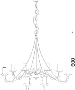 Κρεμαστό Φωτιστικό 5ΧΕ14 Μεταλλικό Καφέ – Μαύρο ACA DECOR – DLA0015