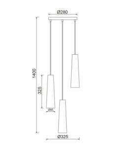 Κρεμαστό Φωτιστικό 3ΧΕ27 Ροζέτα Λευκό Γυαλί+Μέταλλο Φ325 ACA DECOR – DLA11423A