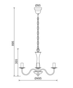 Κρεμαστό Φωτιστικό Οροφής 3xE14 Ø495 Μεταλλικό Λευκό Ματ ACA DECOR – DLA12013PW
