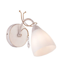 Επιτοίχιο 1ΧΕ14 Μέταλλο-Γυαλί-Κρύσταλλο Λευκό-Χρυσό ACA DECOR – DLA12121