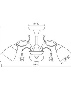 Φωτιστικό Οροφής 3xE14 Ø540 Μέταλλο-Γυαλί-Κρύσταλλο Λευκό-Χρυσό ACA DECOR – DLA12123