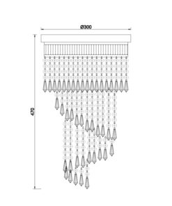 Κρεμαστό Φωτιστικό 5ΧΕ14 Σατέν Νίκελ Μέταλλο + Κρύσταλλο ACA DECOR – DLA12225