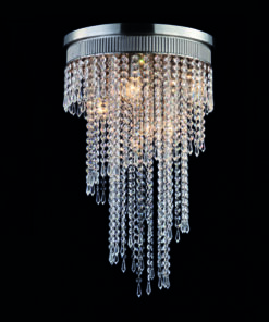 Κρεμαστό Φωτιστικό 7ΧΕ14 Σατέν Νίκελ Μέταλλο + Κρύσταλλο ACA DECOR – DLA12227