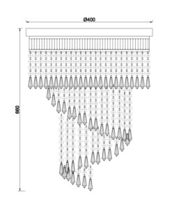 Κρεμαστό Φωτιστικό 7ΧΕ14 Σατέν Νίκελ Μέταλλο + Κρύσταλλο ACA DECOR – DLA12227