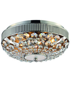 Οροφής Φωτιστικό 3ΧΕ14 Σατέν Νίκελ Μέταλλο + Κρύσταλλο ACA DECOR – DLA12253