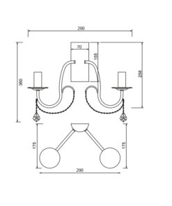 Επιτοίχιο 2ΧΕ14 Μέταλλο-Κρύσταλλο Σατέν Νίκελ ACA DECOR – DLA12652WSN