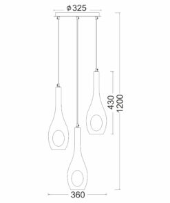 Κρεμαστό Φωτιστικό 3ΧΕ14 Ροζέτα Μεταλλικό Χρώμιο Λευκό Γυαλί Με Ανοίγματα ACA DECOR- DLA5203A