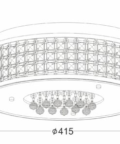 Φωτιστικό Οροφής 5ΧG9 Μεταλλικό Χρώμιο με Κρύσταλλα & Αμμοβολή Γυαλί ACA DECOR – DLA6195G