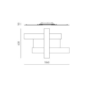 GEA LUCE Φωτιστικό Οροφής LED 50W Μαύρο Αλουμίνιο 4470lm 3000K – DOHA P/G N