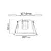 Χωνευτό Φωτιστικό Λευκό Φ87 LED COB 10W 3000K 1050lm 40° IP44  ACA – DOL1030