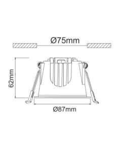 Χωνευτό Φωτιστικό Λευκό Φ87 LED COB 10W 3000K 1050lm 40° IP44 ACA – DOL1030