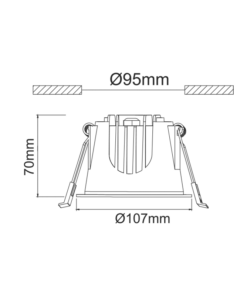 Χωνευτό Φωτιστικό Λευκό Φ107 LED COB 20W 3000K 2200lm 40° IP44 ACA – DOL2030