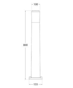 Φωτιστικό Κολωνάκι Δαπέδου  Fumagalli IP55 ΓΚρι  – DR2.575.LYF1L