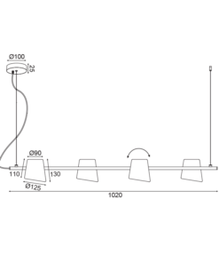ΚΡΕΜΑΣΤΟ ΦΩΤΙΣΤΙΚΟ 4ΧΕ14 ΧΑΛΚΙΝΟ ΜΕΤΑΛΛΙΚΟ 27Χ102ΧΗ120CM AYRAN ACA DECOR – EF27P4102CP