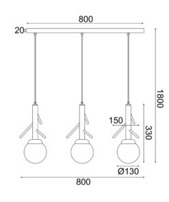 ΚΡΕΜΑΣΤΟ ΦΩΤΙΣΤΙΚΟ 3ΧΕ14 FLORESTA ΞΥΛΟ+ΛΕΥΚΟ ΓΥΑΛΙ 80X15XH180CM ACA – EF93573P