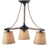 ACA DECOR   – Φωτιστικό Οροφής 3ΧΕ14 Μεταλλικό Μαύρο + Σχοινί + Μπεζ Αμπαζούρ Φ57ΧΗ48cm