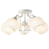ACA DECOR   – Φωτιστικό Οροφής 5ΧΕ27 Μεταλλικό Πατίνα + Γυαλί + Κρύσταλλο Φ55ΧΗ22,5cm