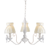 ACA DECOR   – Κρεμαστό Φωτιστικό 3ΧΕ14 Μεταλλικό Λευκό/Χρυσό + Λευκό Αμπαζούρ  Φ58ΧΗ84cm