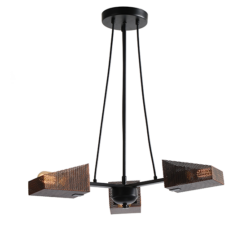ACA DECOR – Κρεμαστό Φωτιστικό 3ΧΕ27 Μεταλλικό Μαύρο + Χάλκινο Πλέγμα Φ60ΧΗ77cm