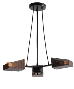 ACA DECOR – Κρεμαστό Φωτιστικό 3ΧΕ27 Μεταλλικό Μαύρο + Χάλκινο Πλέγμα Φ60ΧΗ77cm