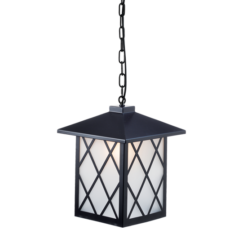 ACA DECOR – Κρεμαστό Φωτιστικό 1ΧΕ27 Μεταλλικό Μαύρο + Γυαλί 26Χ26cm – EG166201PB