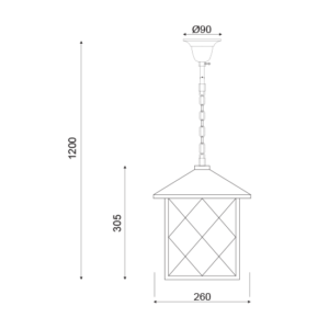 ACA DECOR   – Κρεμαστό Φωτιστικό 1ΧΕ27 Μεταλλικό Μαύρο + Γυαλί 26Χ26cm –  EG166201PB