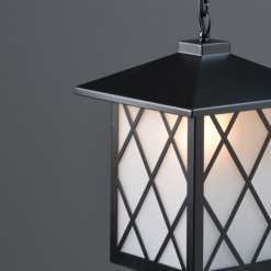 ACA DECOR   – Κρεμαστό Φωτιστικό 1ΧΕ27 Μεταλλικό Μαύρο + Γυαλί 26Χ26cm –  EG166201PB