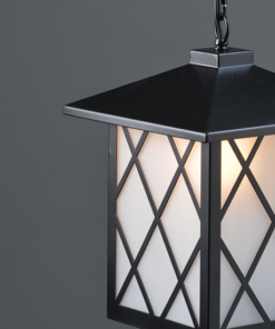 ACA DECOR   – Κρεμαστό Φωτιστικό 1ΧΕ27 Μεταλλικό Μαύρο + Γυαλί 26Χ26cm –  EG166201PB