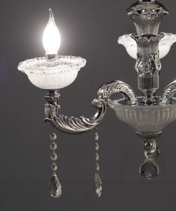 ACA DECOR   – Κρεμαστό Φωτιστικό 3ΧΕ14 Μεταλλικό Χρώμιο + Κρύσταλλο Φ62ΧΗ97cm