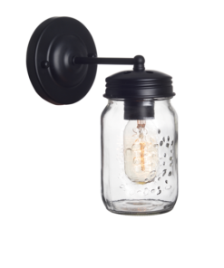 ACA DECOR – Επίτοιχο Φωτιστικό 1ΧΕ27 Μαύρο Μεταλλικό + Γυαλί Φ10Χ18Χ22cm