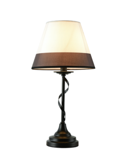 ACA DECOR – Επιτραπέζιο1ΧΕ14 Μεταλλικό Μαύρο+Ασπρόμαυρο Αμπαζούρ Φ28ΧΗ54cm