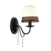 ACA DECOR  – Επιτοίχιο 1ΧΕ14 Μεταλλικό.Μαύρο+Ασπρόμαυρο Αμπαζούρ + Κρύσταλλο 25Χ15Χ21cm