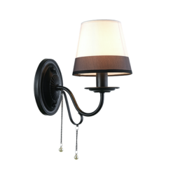 ACA DECOR – Επιτοίχιο 1ΧΕ14 Μεταλλικό.Μαύρο+Ασπρόμαυρο Αμπαζούρ + Κρύσταλλο 25Χ15Χ21cm
