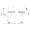 ACA DECOR  – Επιτοίχιο 1ΧΕ14 Μεταλλικό.Μαύρο+Ασπρόμαυρο Αμπαζούρ + Κρύσταλλο 25Χ15Χ21cm
