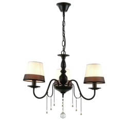 ACA DECOR – Κρεμαστό 3ΧΕ14 Μεταλλικό Μαύρο+Ασπρόμαυρο Αμπαζούρ + Κρύσταλλο Φ63ΧΗ95cm
