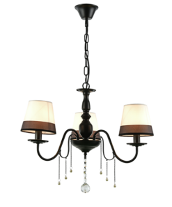 ACA DECOR – Κρεμαστό 3ΧΕ14 Μεταλλικό Μαύρο+Ασπρόμαυρο Αμπαζούρ + Κρύσταλλο Φ63ΧΗ95cm