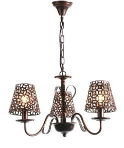 ACA DECOR – Κρεμαστό Φωτιστικό 3ΧΕ14 Μεταλλικό Μαύρο-Χάλκινο Φ55ΧΗ85cm