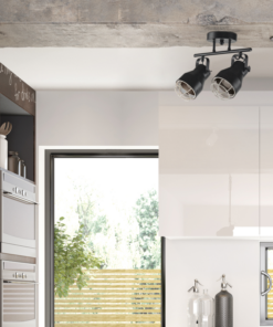 ACA DECOR  – Οροφής Φωτιστικό 1ΧΕ27 Μεταλλικό Μαύρο Πλέγμα Λευκό Φ10XH36cm
