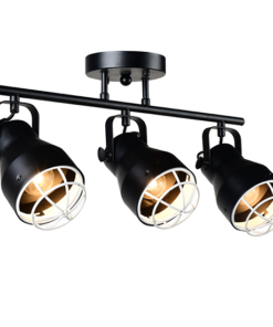 ACA DECOR – Οροφής Φωτιστικό 3ΧΕ27 Μεταλλικό Μαύρο Πλέγμα Λευκό Φ10Χ50XH28cm