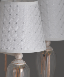 ACA DECOR  – Κρεμαστό Φωτιστικό 5ΧΕ14 Μεταλλικό Λευκό-Χρυσό + Αμπαζούρ + Γυαλί + Αλυσίδα Gold Φ61ΧΗ102cm