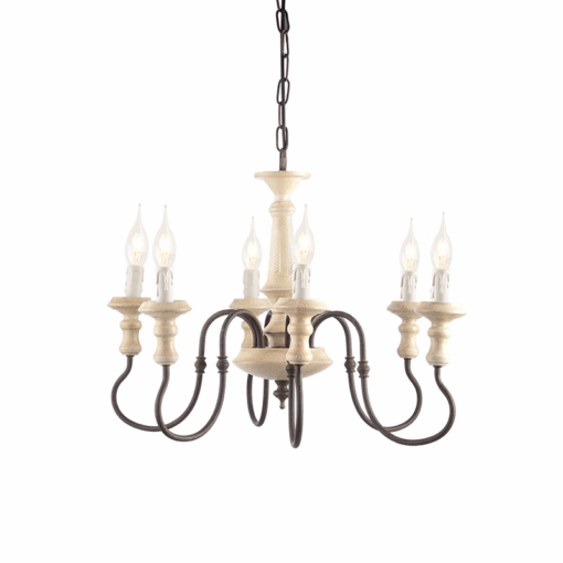 ACA DECOR  κρεμαστό φωτιστικό 6xE14 από σκουριά σε αντικέ χρώμα – EG176P60R