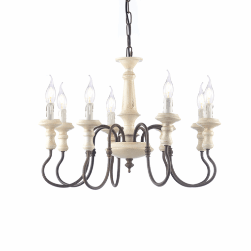 ACA DECOR  κρεμαστό φωτιστικό 8xE14 από σκουριά σε αντικέ χρώμα – EG178P60R