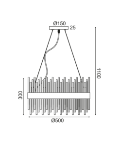 ΚΡΕΜΑΣΤΟ ΦΩΤΙΣΤΙΚΟ 12XG9 ΚΡΥΣΤΑΛΛΟ + ΟΡΕΙΧΑΛΚΟ ΜΕΤ/ΚΟ D50XH110CM DYNASTY ACA DECOR – EG18412P50AB