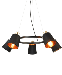 ACA DECOR   κρεμαστό φωτιστικό 5xE14 σε μαύρο χρώμα – EG215P73BK