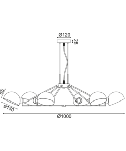 ΚΡΕΜΑΣΤΟ ΦΩΤΙΣΤΙΚΟ 6ΧΕ14 ΜΑΥΡΟ ΜΕΤΑΛΛΙΚΟ D100ΧH100CM CLOTHO ACA DECOR – EG4346P100B