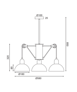 ΚΡΕΜΑΣΤΟ ΦΩΤΙΣΤΙΚΟ 3ΧΕ14 ΓΚΡΙ/ΛΕΥΚΟ ΜΕΤΑΛΛΙΚΟ D58XH85CM CEZANNE ACA DECOR – EG5793P58G