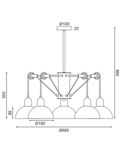 ΚΡΕΜΑΣΤΟ ΦΩΤΙΣΤΙΚΟ 5ΧΕ14 ΓΚΡΙ/ΛΕΥΚΟ ΜΕΤΑΛΛΙΚΟ D68XH85CM CEZANNE ACA DECOR – EG5795P58G