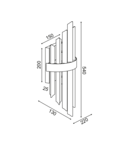 ΕΠΙΤΟΙΧΟ ΦΩΤΙΣΤΙΚΟ 2XE14 ΚΡΥΣΤΑΛΛΟ + ΧΡΥΣΟ ΜΕΤ/ΚΟ 22X13X54CM EMPIRE ACA DECOR – EG6172W54CG