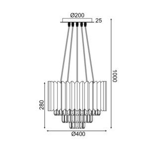 Κρεμαστό Πολύφωτο 5xE14 Κρύσταλλο+Χρυσό EMPIRE Φ400 ACA – EG6175P41CG